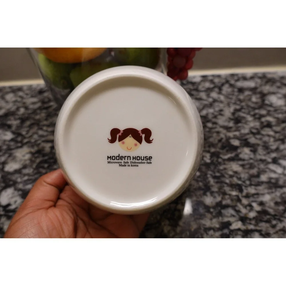 Modern House Kids Ballerina Ceramic Bowl Calorie Scale‎ White Made in Korea